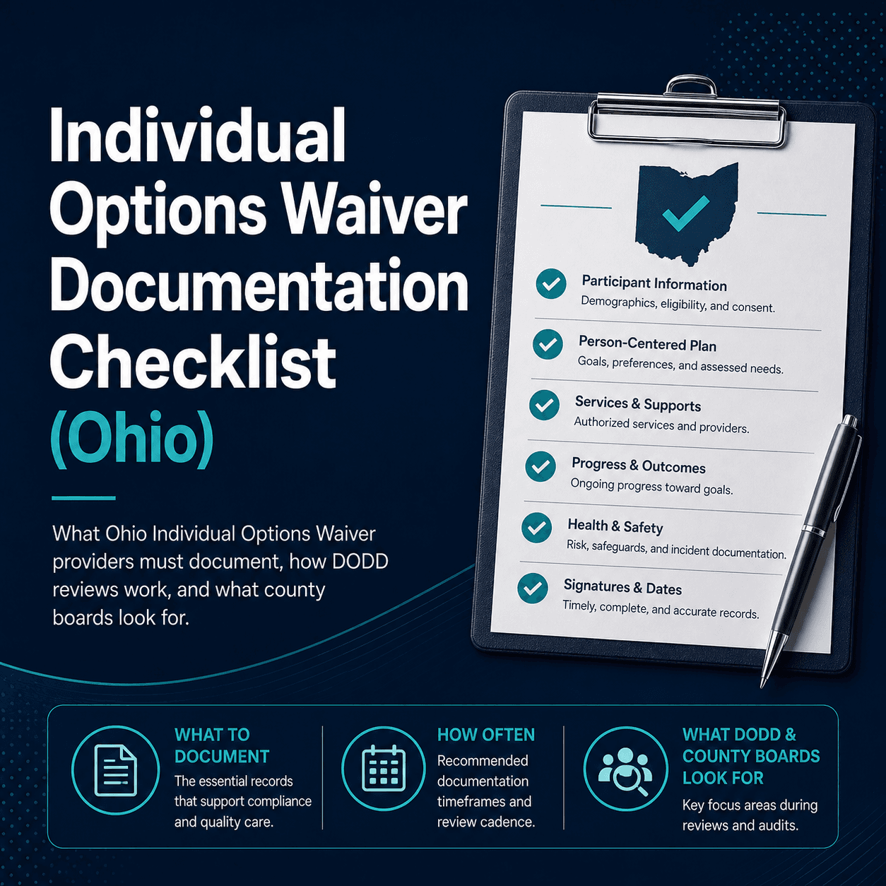 Cover for Individual Options Waiver Documentation Checklist (Ohio)