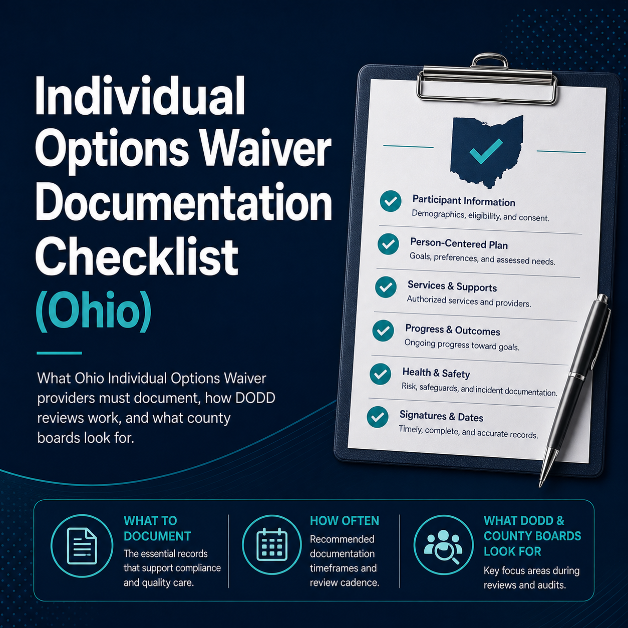 Cover for Individual Options Waiver Documentation Checklist (Ohio)