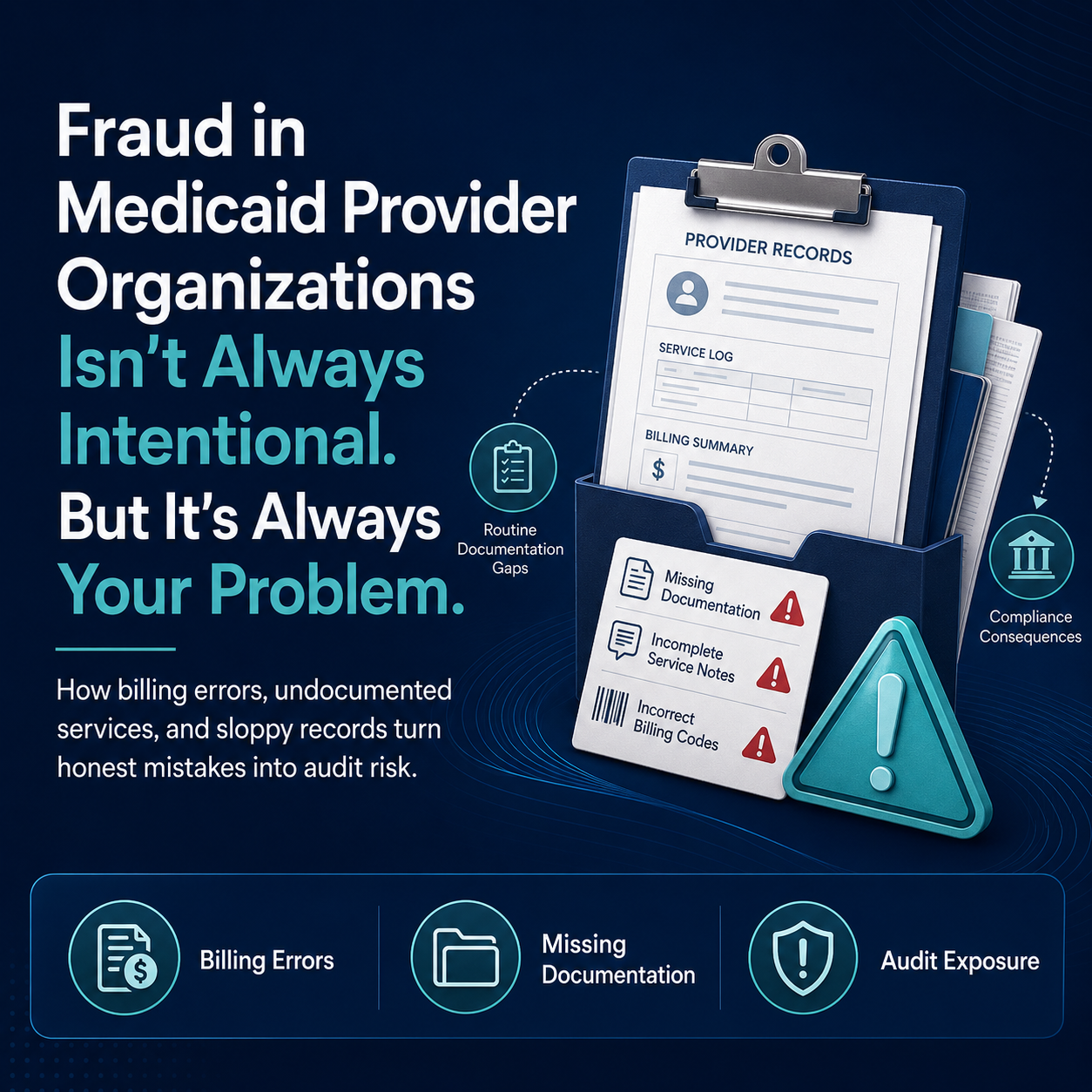 Cover for Fraud in Medicaid Provider Organizations Isn't Always Intentional. But It's Always Your Problem.